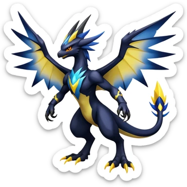 Shiny Dark Nargacuga-Zekrom-Noivern-Hybrid (Full body) sticker