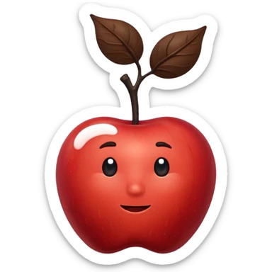 cloud holding apple and prune sticker