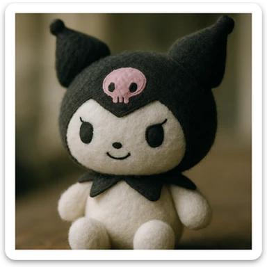 Kuromi character, soft and fluffy, huggable sticker