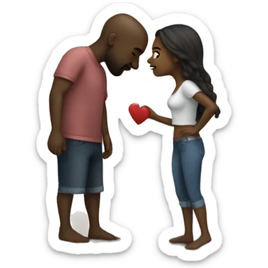 couple kissing by the ocean sticker