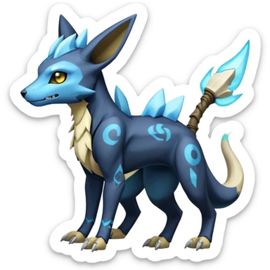 Manectric-Electrike-Lucio-Cubone-Umbreon-Marowak-Draco-Fakémon-hybrid-creature (full body), 4 legs sticker
