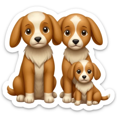 3 Cagnolini piccoli seduti con vestitini di lana fatti a mano sticker