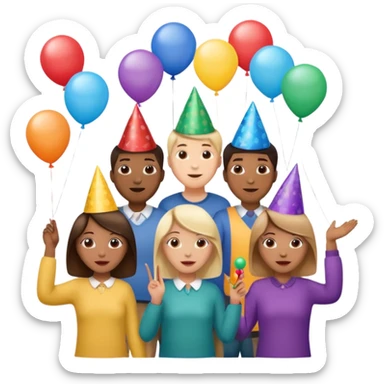 The word hide your girlfriends and party balloons multicolored sticker