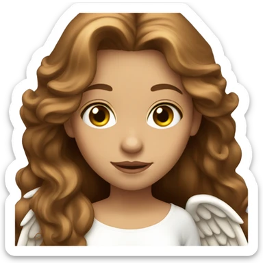a female angel with long brown hair and hazel green eyes sticker