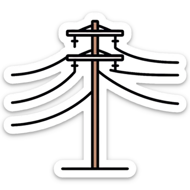 high voltage electrical pole with power lines sticker