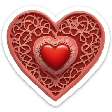 vintage valentine’s day card red sticker