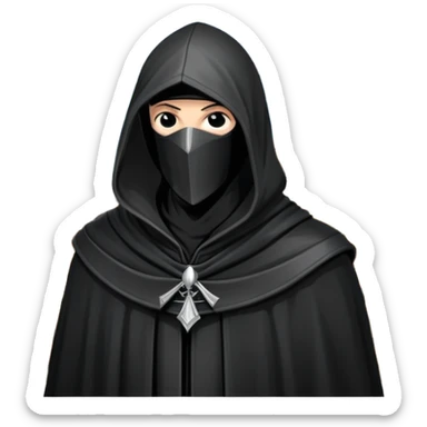 icon featuring Assasin's Creed in an iconic assassin's hood, standing tall against the backdrop of Florence. The design captures the essence of adventure, with intricate details of historical architecture and a sense of mystery. The character is poised, ready for action. transparent background. sticker