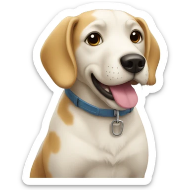 a dog in a bus sticker