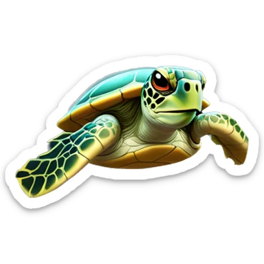 Tortuga en una nave espacial sticker