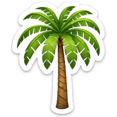 Palm Tree: cartoon flat body leafs sticker