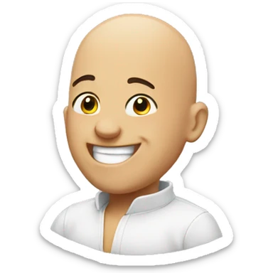 bald boys sharing a laugh sticker