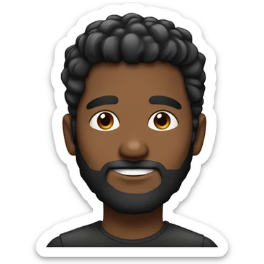 Chico de cabello negro peinado hacia atrás con barba, de piel blanca y ojos color café  sticker