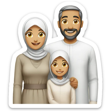 Happy Muslims family sticker