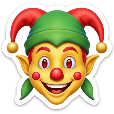 funny jester emoji sticker