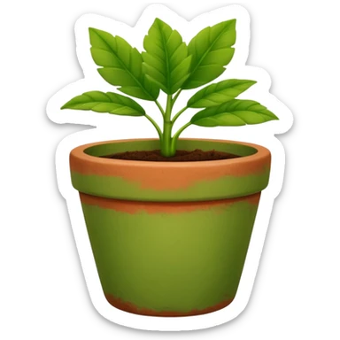 flowerpot with plant sticker