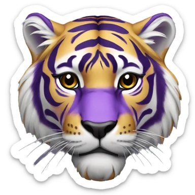purple and gold tiger sticker