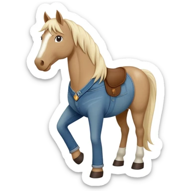 friendly anthropomorphised stallion in jeans and a t-shirt, standard pose sticker