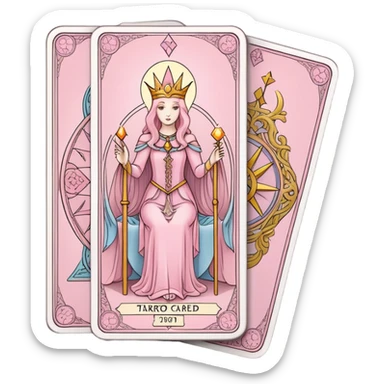 light pink tarot card deck sticker