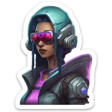 cyberpunk planet scifi roguelike rpg style inspired by slay the spire digital art sticker