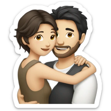 scruffy-brunette-white-man-hugging-asian-woman sticker