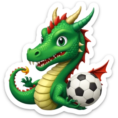 ein Drache mit einem Zauberstab in der Hand  und einem Hud  auf dem kopf und ein Fussball in der anderen hand sticker