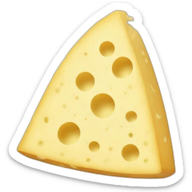 a trinagle of parmesan cheese from above with a triangle cut out the middle sticker