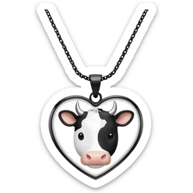 i need combination of this two emojis for making a neckless ❤️🐮 the desing must be simple so it can make easily  reduse details and make it black and white  use simple lines sticker