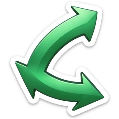 Bold up arrow in green color sticker