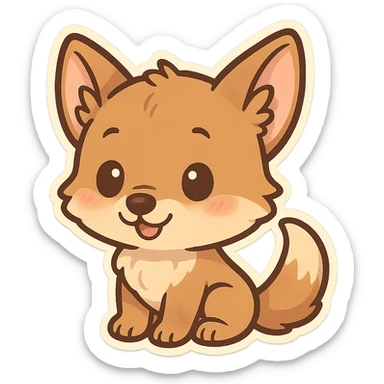 baby coyote sticker