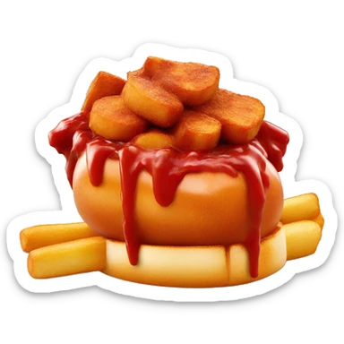 Currywurst mit pommes sticker