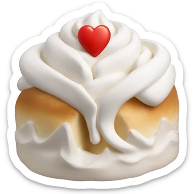 Baked Alaska with a heart sticker