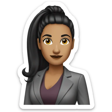executive Long ponytail black hair latina woman black eyes  sticker