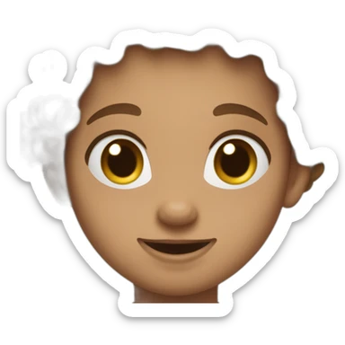 Curly light brown haïr veal sticker