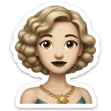 Create the zodiac sign leo as a pale brunette girl with elaborate makeup and dress that matches the zodiac sign  sticker