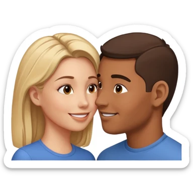 
Man head against woman head looking in their eyes sticker