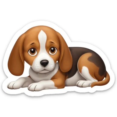 Beagle dog resting sticker