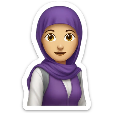 Armenian women in purple clothing in the bus station sticker