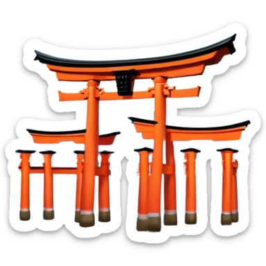 ​Cinematic Realistic Itsukushima Shrine, depicted as the iconic floating torii gate and shrine complex on the water, with vibrant vermilion hues contrasting against the serene blue sea and sky, rendered with intricate architectural details and soft, ethereal lighting that captures its spiritual beauty, sticker