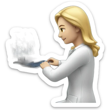 Biomedical-Engineer-studying-hologram-3d-model-of-breast sticker