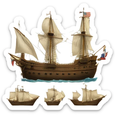 Corvette ship XVII century sticker