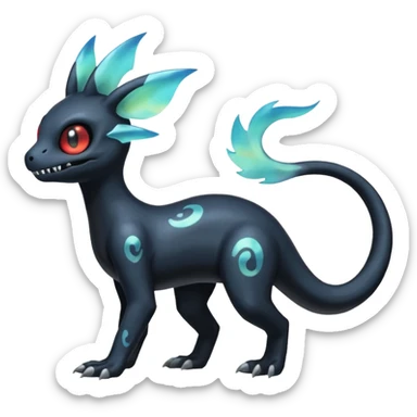 Shiny Duskull-Salandit-Umbreon-Fakémon-hybrid-creature (full body)  sticker