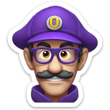 Hyperrealistic Waluigi sticker