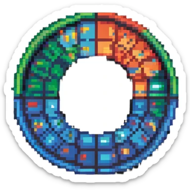 pixel art circular graph sticker