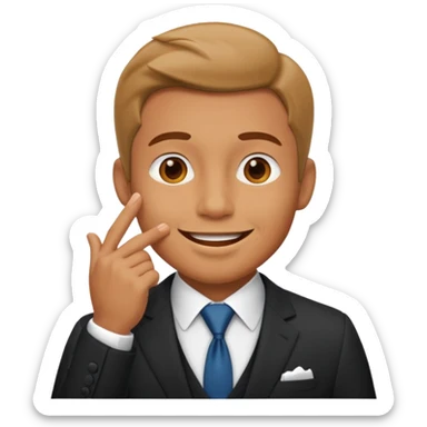 Man making shhhh sticker