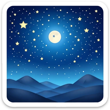 peaceful night sky with stars sticker
