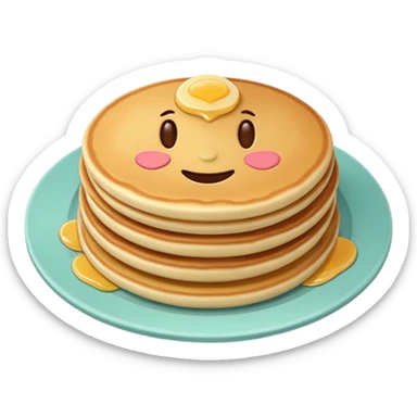 Vegetarian breakfast emoji icon, flat vector, minimal design, pastel colors, iOS emoji style, centered, transparent background, no eggs, no meat.” sticker