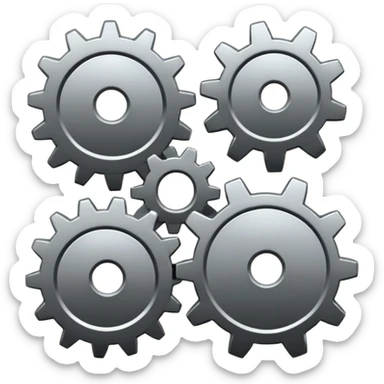 settings gear icon for site navigation. sticker