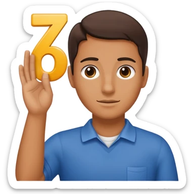 🤷🏻‍♂️ number 6 in left hand and number 7 in the right hand sticker