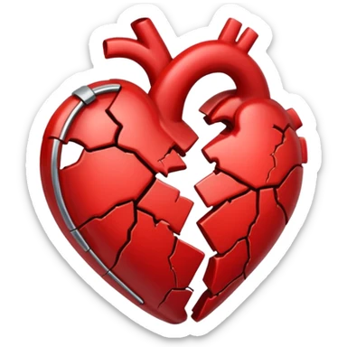 broken heart sticked together with a clip sticker