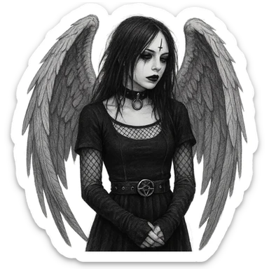 goth angel  object remove background    sticker